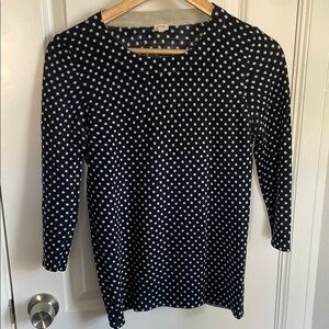 J. Crew Navy Polka Dot Tippi Sweater
